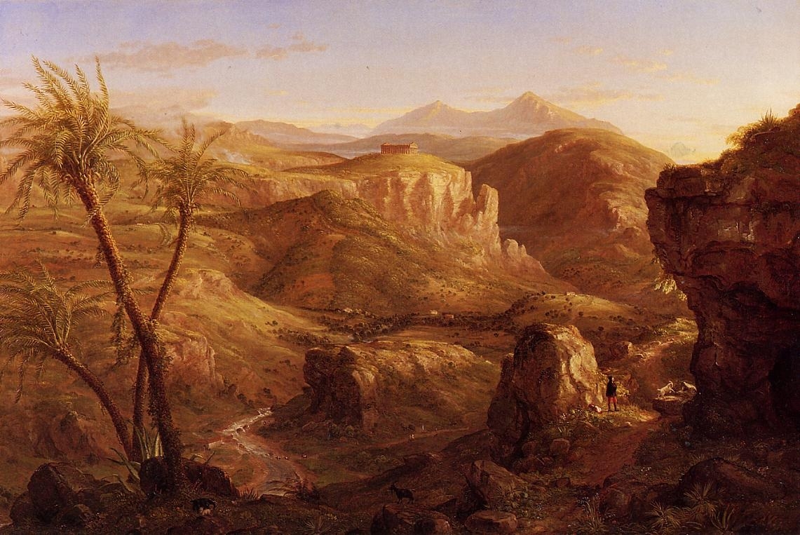 Cole, Thomas (1801-1848) - Vallee et temple de Segeste, Sicile.JPG